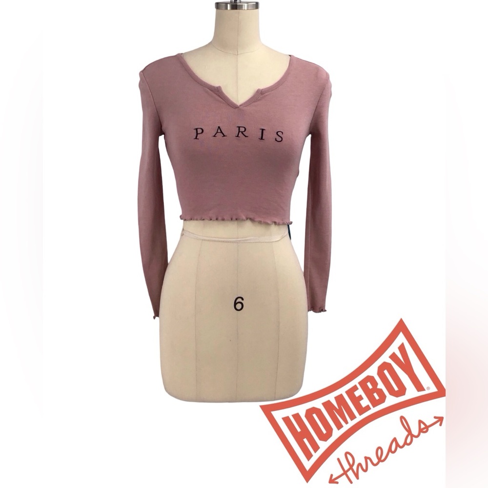 Topshop Pink Fitted Crop Blouse